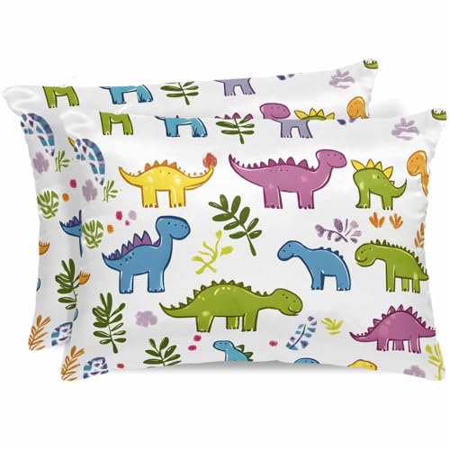 T&H XHome Satin Silk Pillowcase for Hair and Skin, Standard Cartoon Style Animal Simple Super Soft Pillow Cases Silky Bed Pillowcovers Wrinkle Free with Hidden Zipper 20
