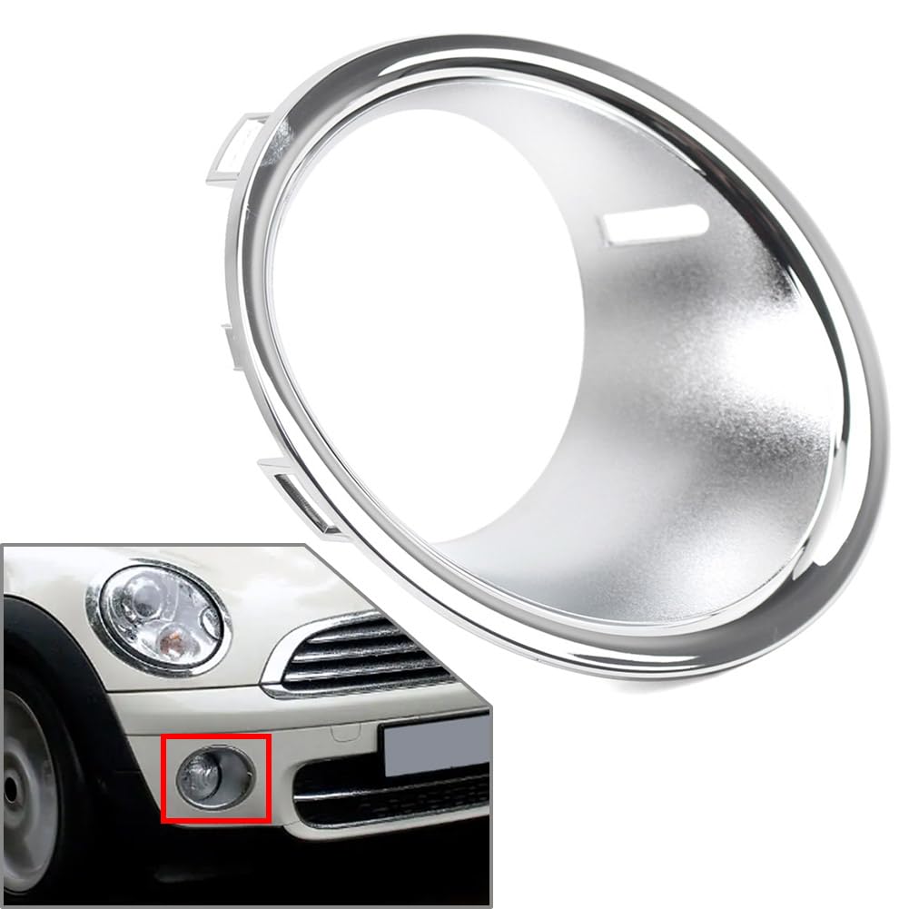 Cninba13 (Right Side) Light Covers Lamp Trim Ring Front Fog Light Lamp Ring 1 Pc For Mini Cooper R55 R56 R57 07-11 ABS Chrome