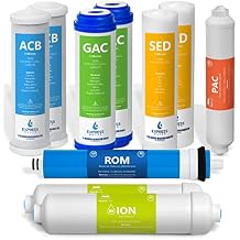 Express Water - 1 Year Deionization Reverse Osmosis System Replacement Filter Set - 6 Filters with 100 GPD RO Membrane - 10 inch Size Water Filters