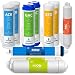 Express Water - 1 Year Deionization Reverse Osmosis System Replacement Filter Set - 10 Filters with 100 GPD RO Membrane - 10 inch Size Water Filters