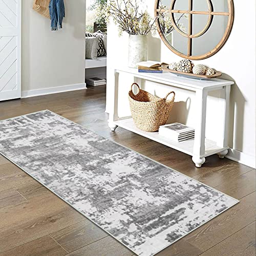 JURLEA Hallway Runner Rug Non-Slip Carpet Runner for Hallways Kitchen Living Room No Shedding Washable Lightweight Long Runners Rug (Cream/Grey - Image 4