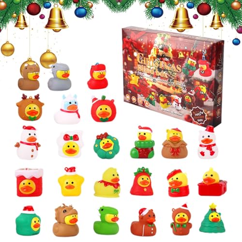 Calendario de Adviento de Navidad, idea de regalo para el día festivo, juguete de baño, 24 días, mini figuras coleccionables para toda la familia