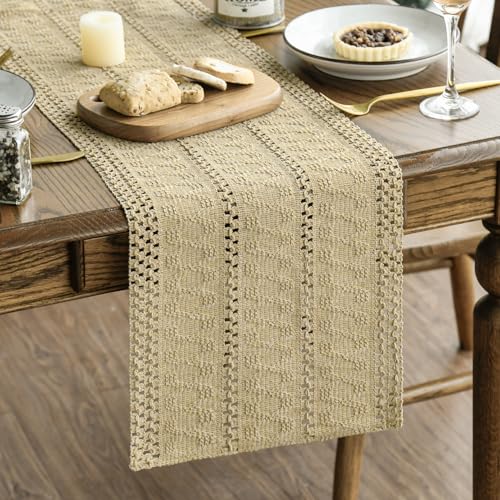 Artoid Mode Macrame Chemin de Table Marron 30 x 143 cm, Décoration de Table Cuisine Intérieur...