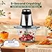 BUMET Electric food processor vegetable chopper 500W 2x8cup bowls 2 bi-layer 4 blades Small Food chopper ideal as Electric Meat grinder for home use,Mincing,chopping for kitchen aid,baby foot,pet food