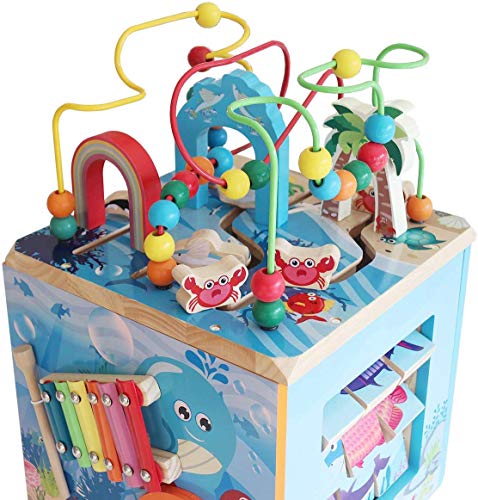 Under The Sea Adventures, Deluxe Activity Wooden Maze Cube - Perfect for Kids Play, Musical Activity, and Toddlers Early Developmental Skills - Thumbnail 7