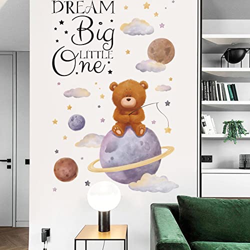 Runtoo Vinyl Vinilo Decorativo Bear Dream Big 36x24 in