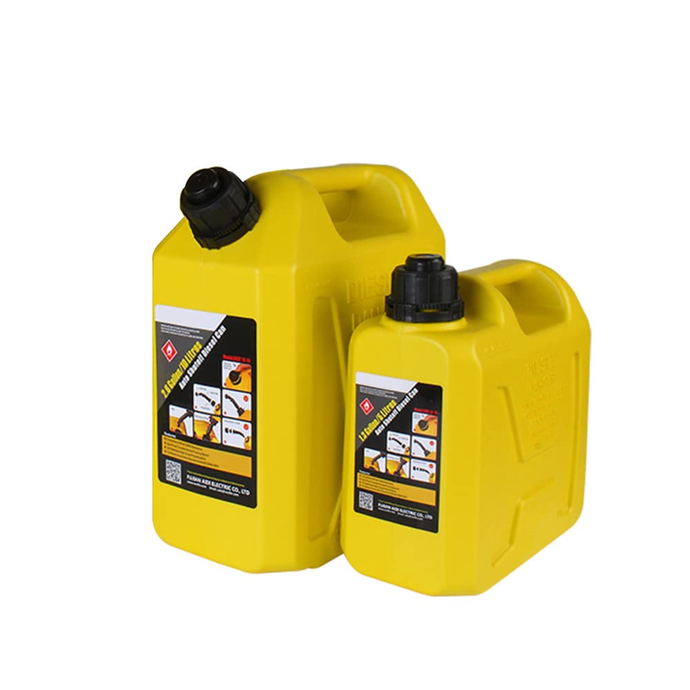 URFEDA Bidón de gasolina de 5 L/10 L, bidón de repuesto, bidón de gasolina, bidón de diésel, bidón de combustible, gasolina y diésel, con tubo de vertido