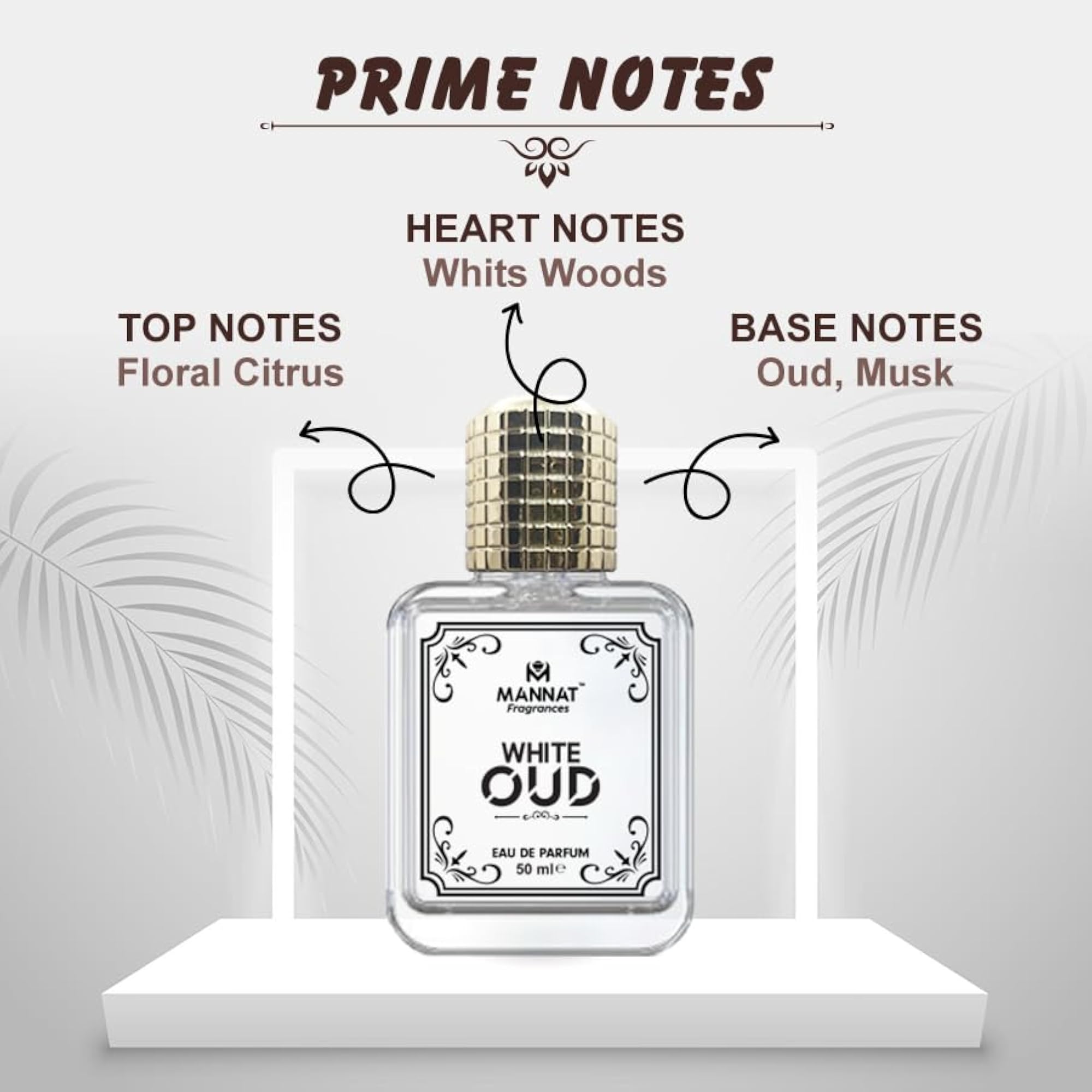 Mannat White Oud Eau De Parfum, Long-Lasting Luxury