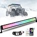 Nicoko 32" 180w Straight offroad led light bar with Chasing RGB Halo 10 solid colors over 72 modes Backlighting Decoration Driving working Lights Fog Lamp Suv Ute Atv Truck 4x4 Boat wiring harness