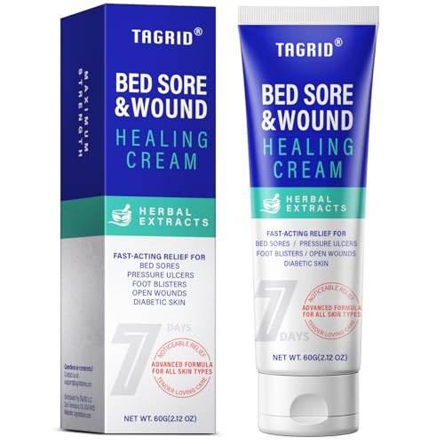 Bed Sore & Wound Healing Cream – Fast Relief for Pressure Sores, Blisters, Burns, and Open Wounds – Advanced Skin Repair Ointment – 2.12 Oz