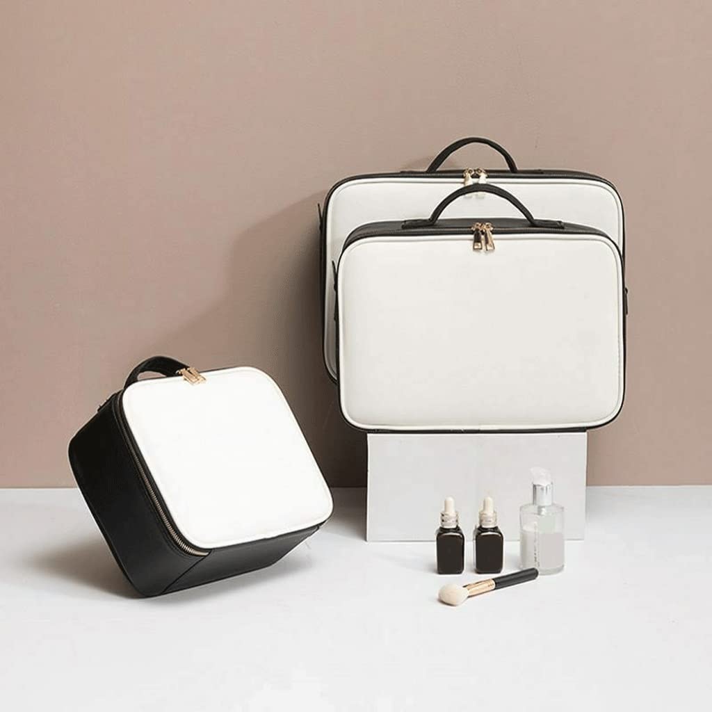 Organizer na perfumy, przenośny organizer na kosmetyki, skórzany, z wieloma przegródkami, profesjonalny zestaw, podróżna kosmetyczka, toaletka, a, M-37cm/14.56inch