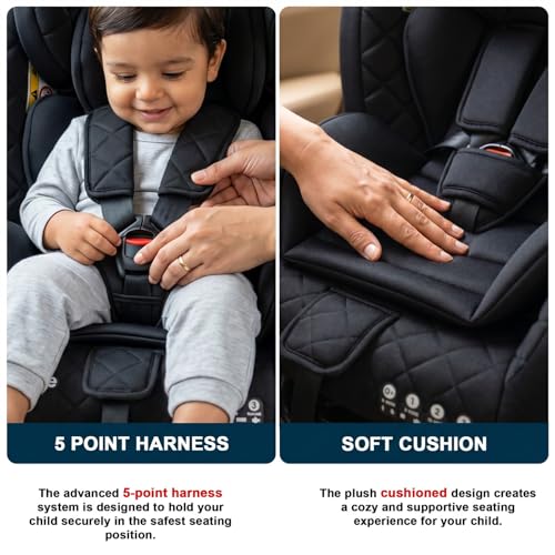 Image of Baybee Convertible Infant Car Seat for Baby 0 to 7 Years with 3 Position Recline, Headrest Height Adjustable | ECE R44 /04 Safety Certified | Travel Baby Car Seat for Toddlers Kids (Dark Black)