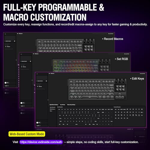 Image of Mechanical Keyboard with Full-Key Programmable, Macro Pad Stream Controller Deck with Screen & Knob, Gasket Gaming Streaming Shortcut Keypad, Wired, Hot Swappable, RGB Backlight for PC Mac