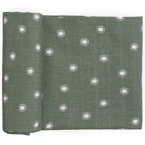 Image of Little Unicorn Muslin Swaddle Blanket for Newborns & Infants | Soft & Breathable Fabric | Baby Blanket for Swaddling, Nursing, Shower Gifts (Sage Suns)