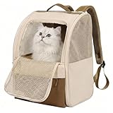 Katzenrucksack, Katzentransporttasche, Hunderucksack Faltbar mit Grossem Netzfenster Leichte, 600d Verschleißfestes Oxford-Gewebe, Fuer Kleine Hunde Und Katzen, 30 X 27 X 41,5cm (0-7,5kg)