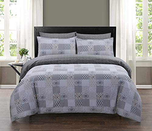 Every Thread Counts Juego de Funda nórdica Estampada Reversible 100% algodón de Cada Hilo, Marrocoas, Matrimonio Grande