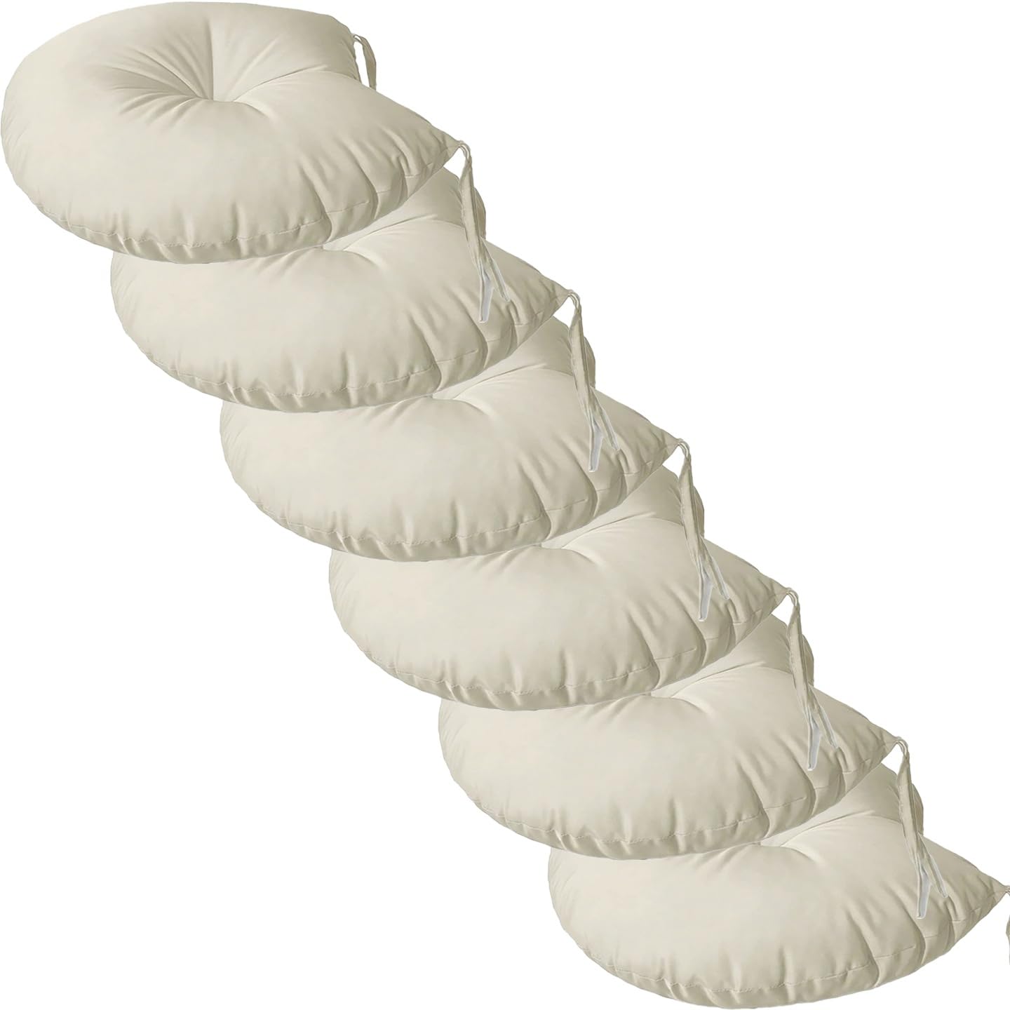 Genérico Cojín for Silla Forma Herradura Tela Oxford Impermeable | Relleno Algodón PP Alta Resiliencia 40x35cm, Taburetes Bar, Terraza y Comedor(Beige,6pcs:40x35cm)