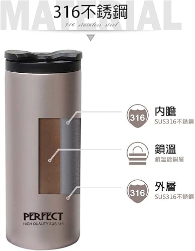 Miniatura 3 de Exquisita taza de café y viaje de acero inoxidable con doble tapa al vacío SUS 316