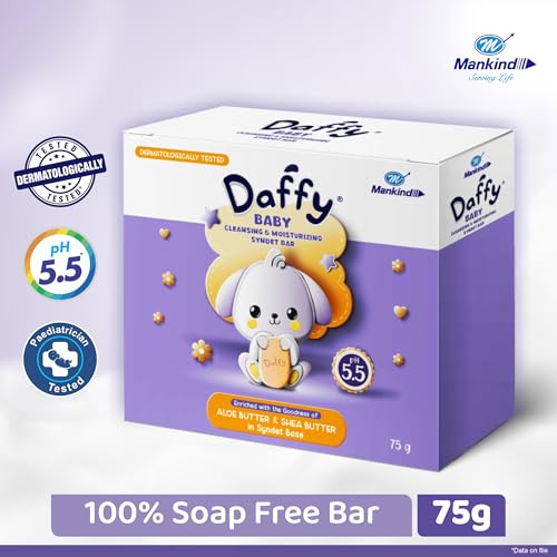 Image of DAFFY Mankind Cleansing And Mosturizing Baby Soap | Enriched With The Goodness Of Aloe And Shea Butter In Syndet Base | 75G