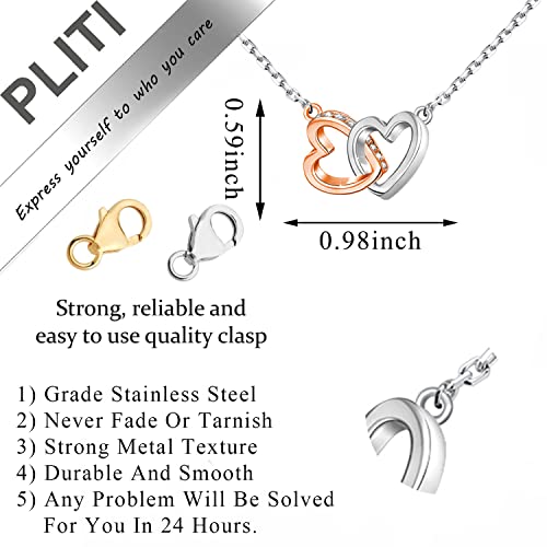 PLITI Niece Necklace From Aunt Uncle Niece Birthday Gift To My Beautiful Niece Inspirational Interlocking Heart Pendant3