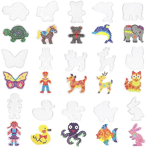 AYSYR Bügelperlen Set – 3 Steckplatten (15x15 Cm), 5 Mm Perlen, Mit Schablonen, Schlüsselanhänger & Anleitung – DIY Bastelspaß