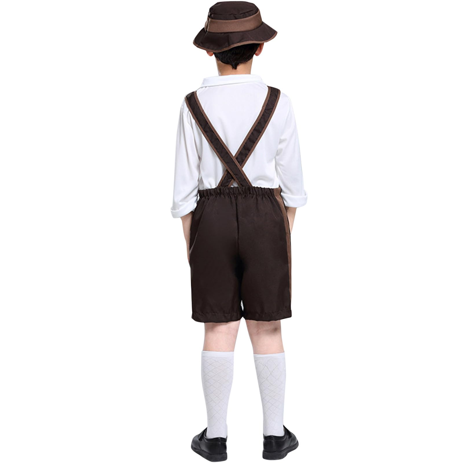 Boys Oktoberfest Lederhosen Cosplay Costume German Traditional Costume 3 Piece Outfit Tshirts Lederhosen Bavarian Fancy Dress for Oktoberfest Party Prom Performance - Image 5