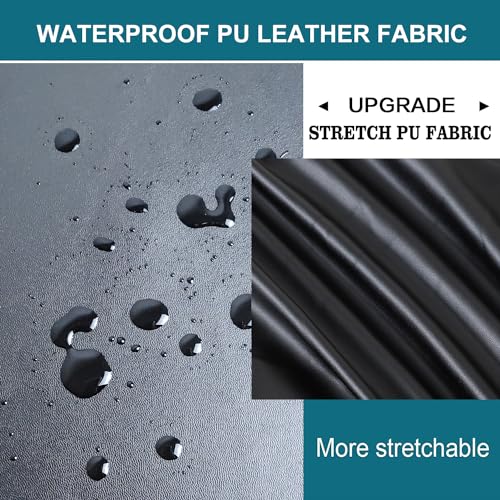 HFCNMY Rectangle Stool Covers, Waterproof PU Bar Stool Covers with Elastic Bands (2 Pack, Black) - Image 4