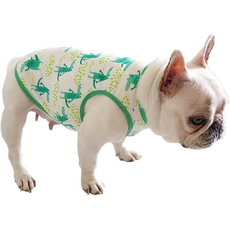 Amazon 24hours フレンチブルドッグ フレブル タンクトップ 犬 春 夏 薄服 ピンク グリーン部屋着 ルームウェア 可愛い おしゃれ 迷彩 フラミンゴ ワニ 手 伸縮性有 ネコ服 小型犬 中型犬 Km086t 首回り 41cm Lサイズ ピンク フラミンゴ 24hours シャツ