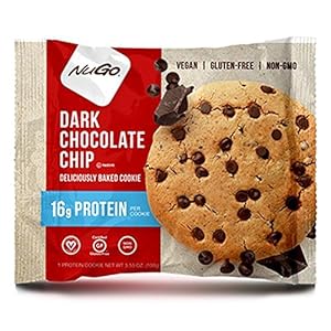 NuGo Biscotto proteico Cioccolato fondente, Vegano, Senza Glutine, 100 g – Confezione da 12