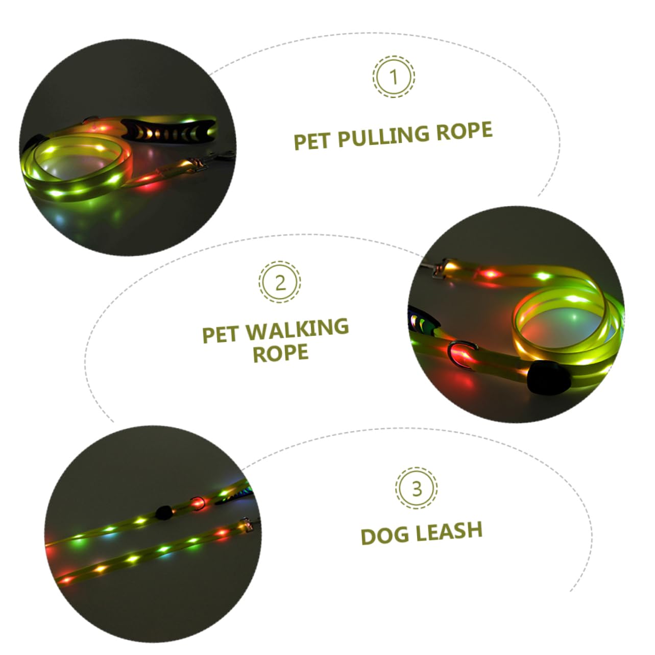 Toyvian Laisse De Dressage pour Chien Corde Lumineuse pour Promenades Nocturnes Facile à Transporter Ranger