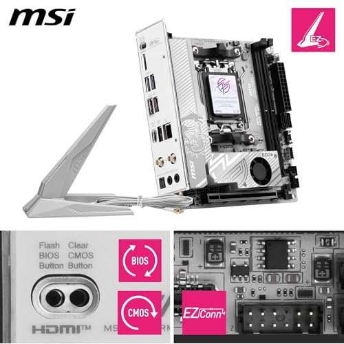 Image of MSI MPG B850I Edge TI WiFi Motherboard, Mini-ITX, ATX - Supports AMD Ryzen 9000 /8000 /7000 Processors, AM5-90A SPS VRM, DDR5 Memory Boost (8200+MT /s OC), PCIe 5.0 x16, M.2 Gen5, Wi-Fi 7, 5G LAN