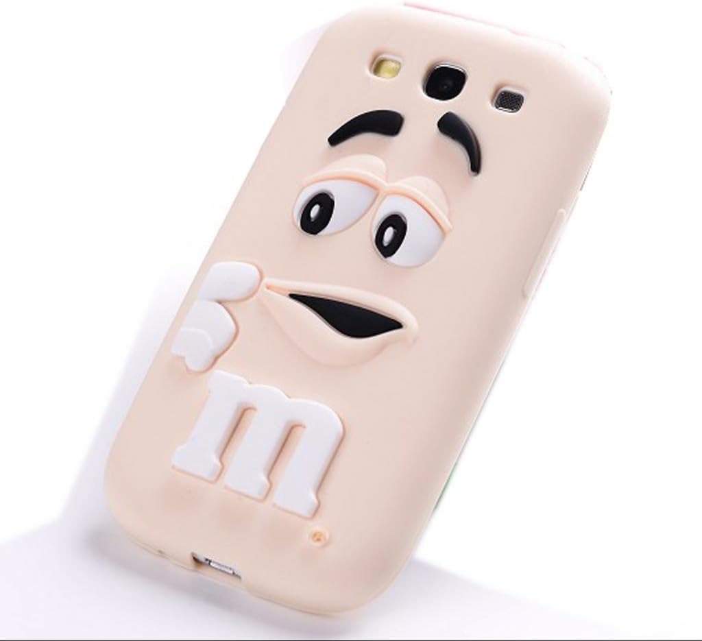 FJX New 3D Lovely Cartoon Rainbow Bean With Fragrance Soft Silicone Case Cover For The Samsung Galaxy S3 I9300 (Beige)