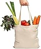 Clossy London 100% Cotton Canvas Reusable Shoulder Tote Bag Natural Colour with handle for Shopping Grocery Handbag Eco-Friendly Organic material decays and compost easily recyclable (Natural 5 Pack) #1