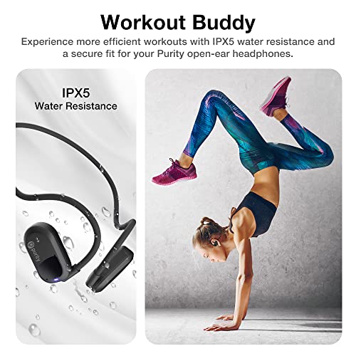 Purity Air Open Ear Headphones - True Air Conduction Wireless Bluetooth Earbuds, Bundle Set - Black/Black & White/Grey #TOP5