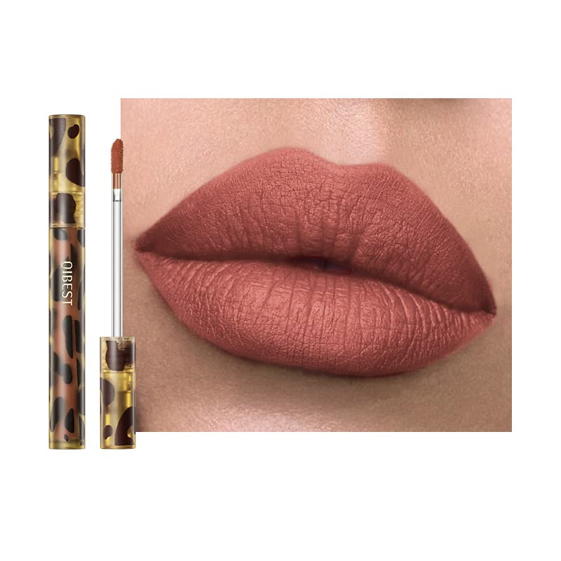Lápiz labial líquido mate de terciopelo de larga duración y uso impermeable, brillo instantáneo antiadherente, brillo labial (rojo claro.04)