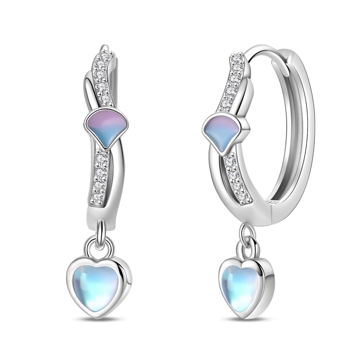 QIKAOLA Kreolen aus 925er-Sterlingsilber, bunte Zirkonia, hy