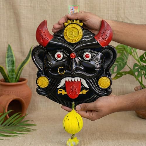 Image of Nazar Battu Evil Eye Wall Hanging for Home Door, Wall Decor & Entrance | Large Mahakal Kirtimukha Drishti Bommai | Nazar Rakcha Kavach |