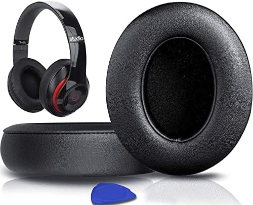 SoloWIT Replacement Ear Pads Cushions for Beats Studio 2 & Studio 3 Wired & Wireless Headphones, Earpads with Soft Protein Leather, Noise Isolation Memory Foam - Black