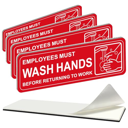 Panneaux Employees Must Wash Hands acrylique premium pour hôtel et salon