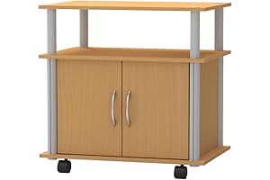 Rolling TV Stand with Cabinet