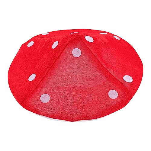 VOSAREA Mushroom Hat for Funny Costume Cap for Halloween Cosplay Dress Up Parties Soft Cloth with Elastic Strap Vibrant Colors for Boys