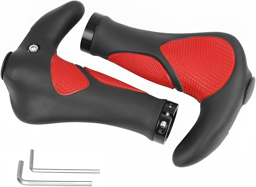 Bike Handlebar Grips,Ergonomic Design Double Lock On Bicycle Grips Widen Holding Rubber Grips for MTB Bikes Mountain Bike