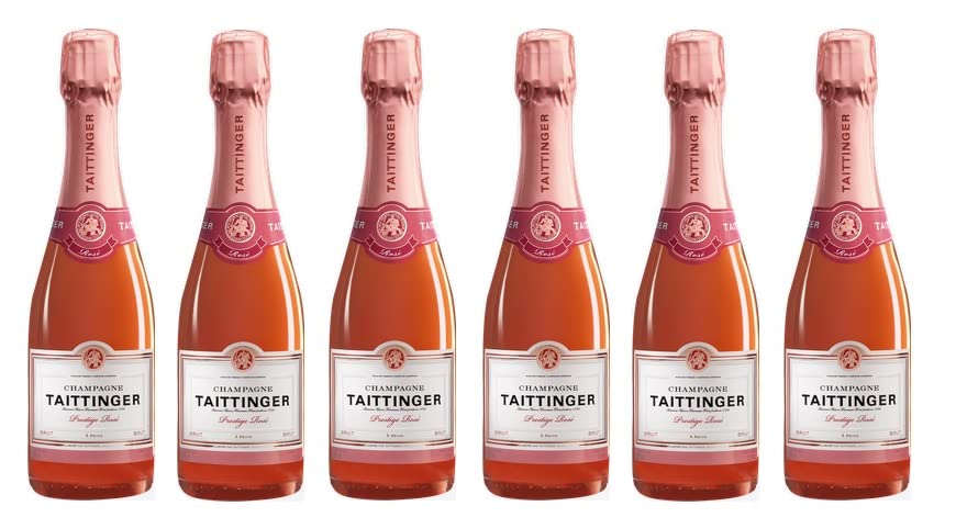 6x 0,375l - Champagne Taittinger - Brut Prestige Rosé - HALBE - Champagne A.O.P. - Frankreich - Rosé-Champagner brut