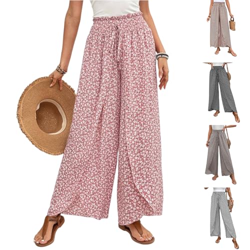Amazon.com: Paper Bag Pants Women Bohemian Tulip Hem Flowy Wrap