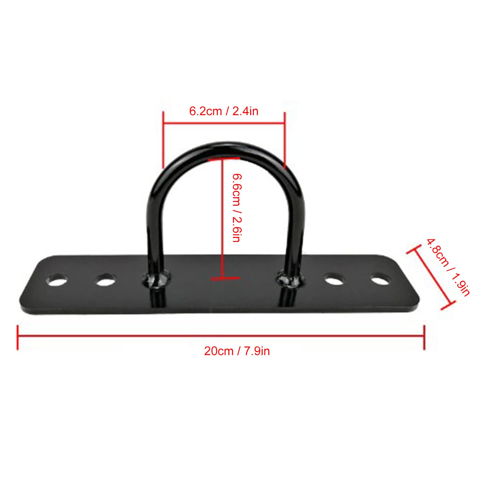 G5 HT SPORT DR-A Anneau D’ancrage Mural/plafond 12 Cm – Plaque Acier S235 JR 10 Mm, Charge >300 Kg – Pour Battle Rope, Suspension, Boxe, Swing – Kit Vis Et Chevilles Inclus