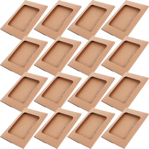 BEBEMOKO 50pcs Kraft Paper Card Boxes with Clear Window Elegant Greeting Card Container for Postcards Invitations and Versatile Mailing for All Occasions