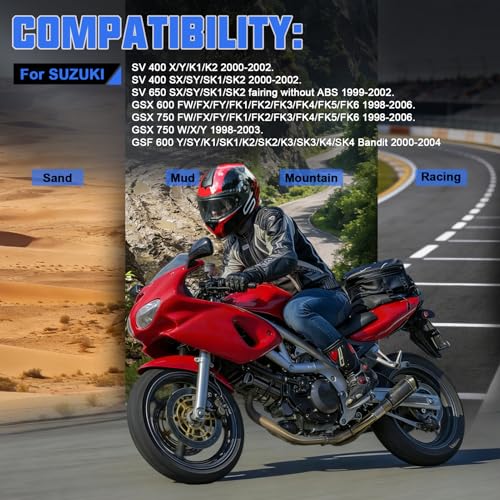 Cnornus Bremsbeläge Vorne und Hinten für Suzuki SV 400 SV 650 GSX 600 F GSX 750 F Katana 1998-2006 Halbmetallisch
