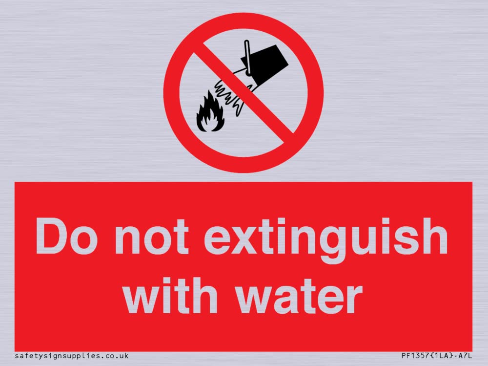 Do not extinguish with water Sign - 100x75mm - A7L