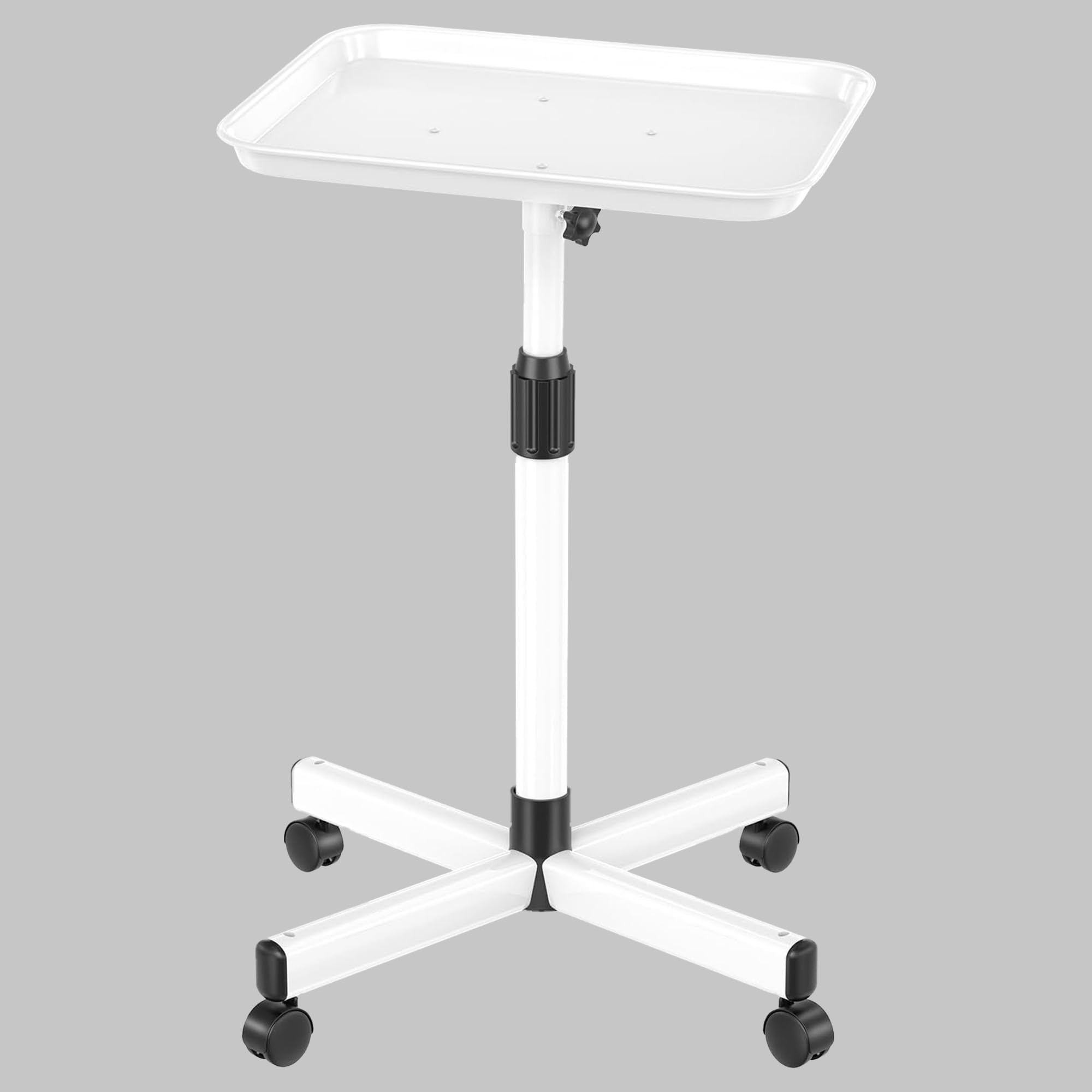 VERYTOP Back-Saving Salon Tray on Wheels, Adjustable Height (25-36inch) Rolling Cart for Hair Stylists, Tattoo Artists, Lash Techs—Spa/Clinic/Home