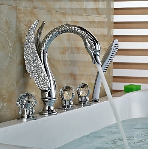 Robinet de baignoire cygne contre le calcaire avec pulvérisateur à main Gowe